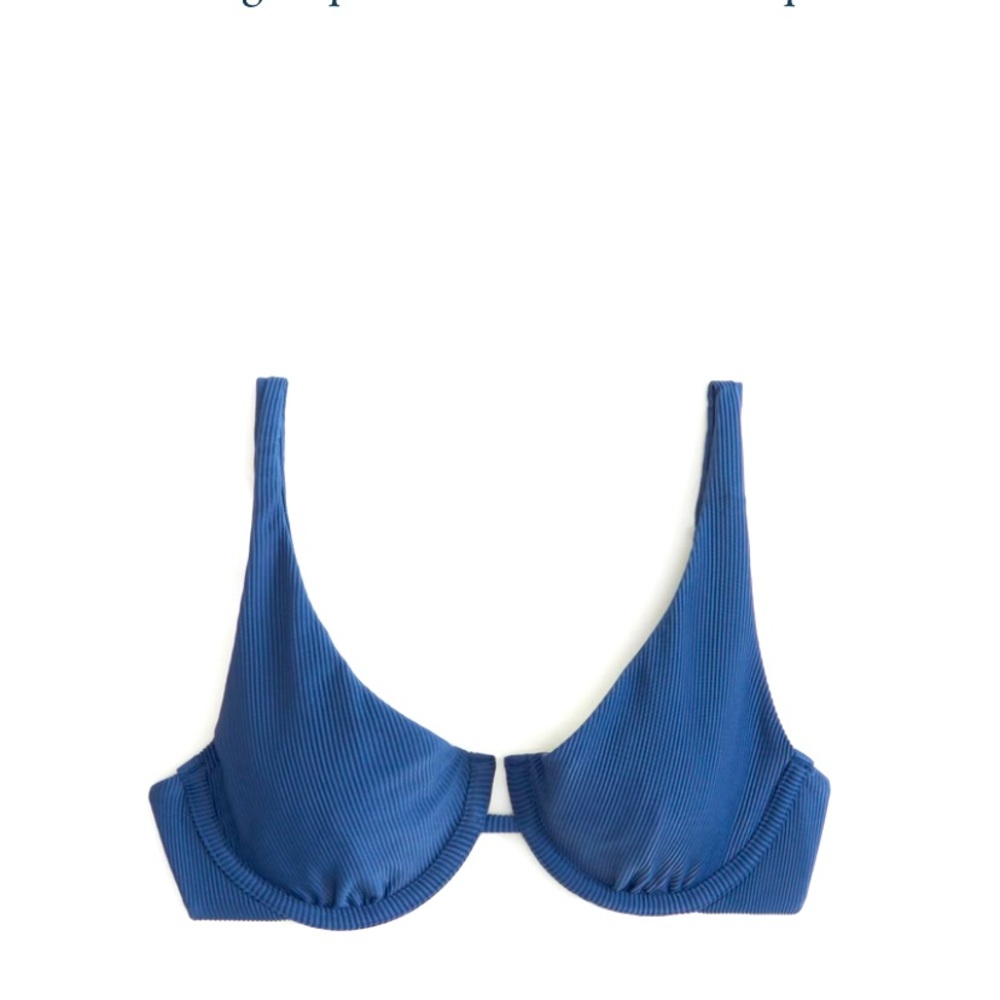 Abercrombie & Fitch High Apex Underwire Bikini Top | Blue | Size S | NWT